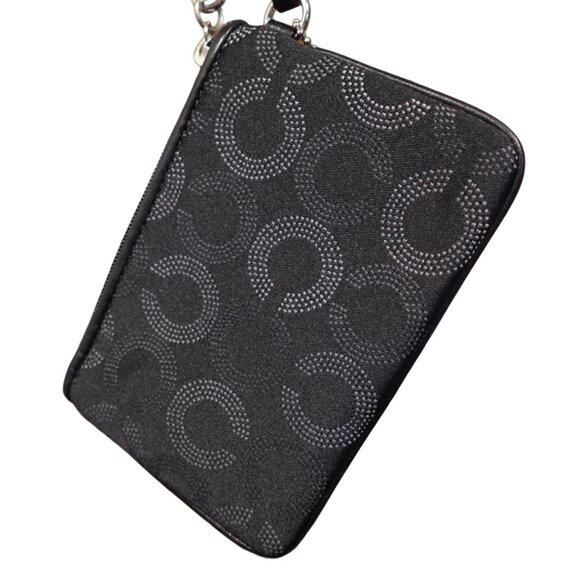 Coach Signature Wristlet / Mini Shoulder Bag – Black & Silver - Picture 5 of 6